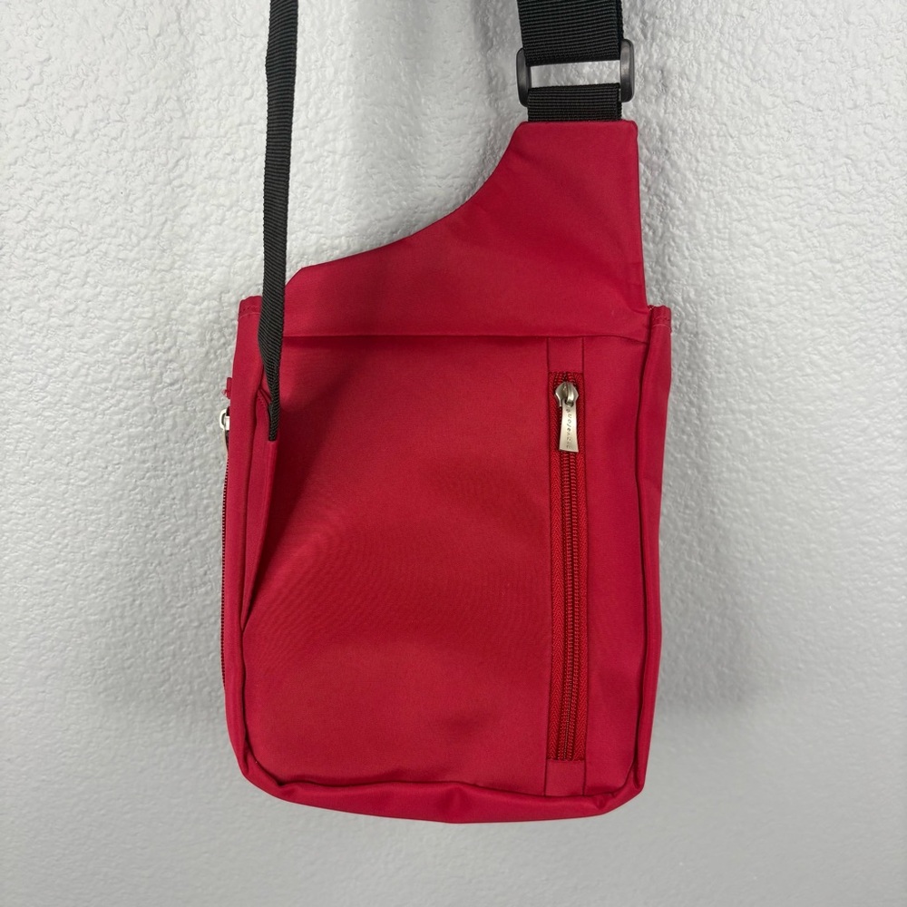 Travelon Red Crossbody Anti-Theft Organizer Travel Purse - Picture 8 of 12